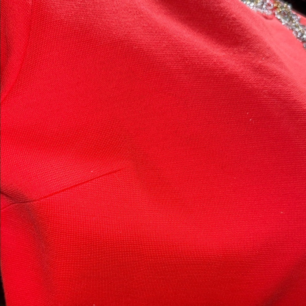 Vintage Chic Orange Midi Dress with Gold & White Embellishment - Picture 7 of 10